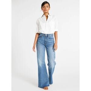Mille Ashton High Rise Wide Leg Flare Bell Jeans Rigid Cotton denim Womens 33